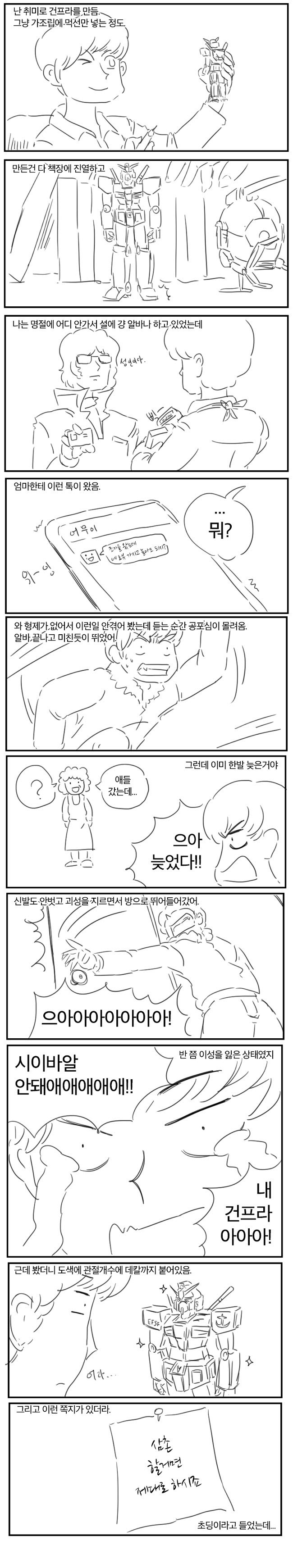 명절에 조카가 건프라를 가지고 논 만화 | 인스티즈