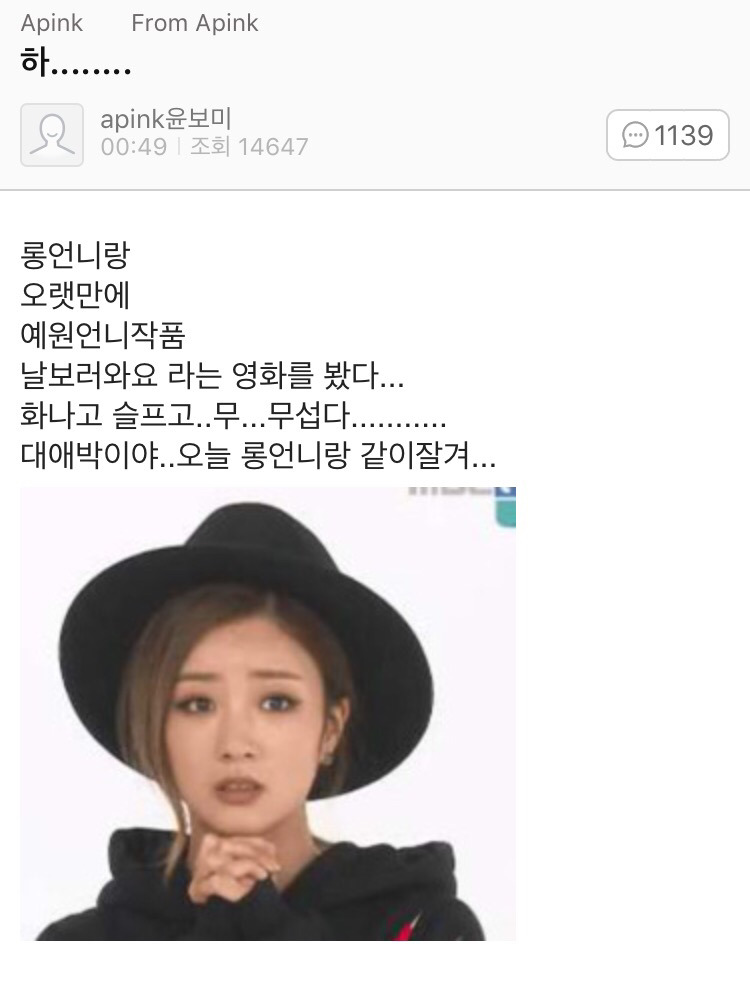 [에이핑크] 오늘자 팬카페 열활중인 보미랑 초롱이 | 인스티즈