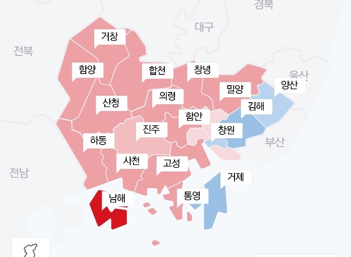 경남 개표상황 ㄷㄷ | 인스티즈
