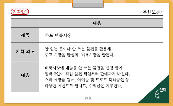 [무한도전] 2015 가을 특별기획전 프로그램 기획안 10 | 인스티즈