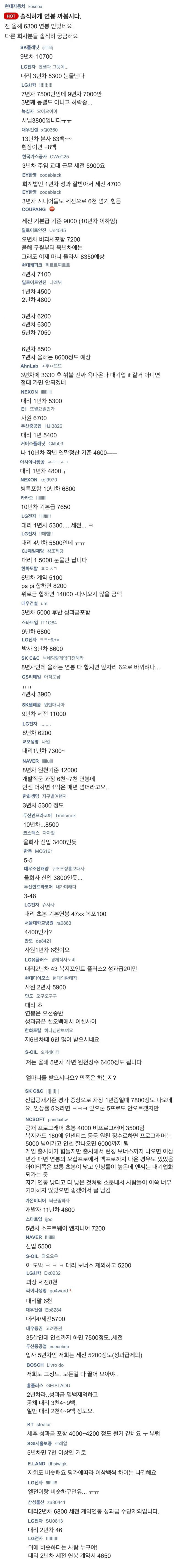 현직자들이 말하는 대기업 연봉 | 인스티즈