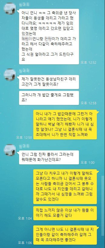 축의금 5만원내고 동생 3명 데리고 4명이서 밥먹는거에 대해서 어떻게 생각하시나요? | 인스티즈