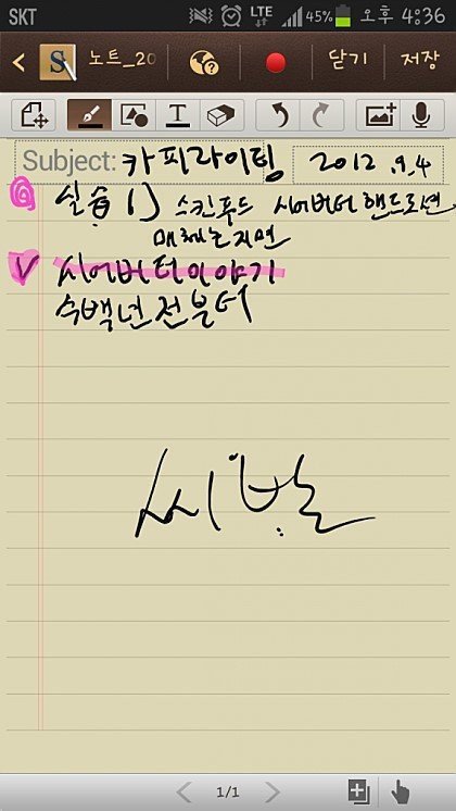 갤노트 필기 이상과 현실 | 인스티즈