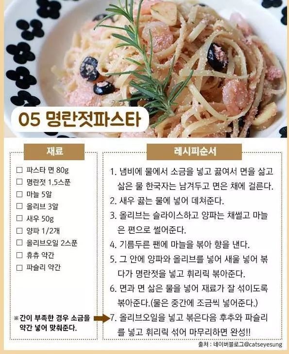 파스타들 레시피 | 인스티즈