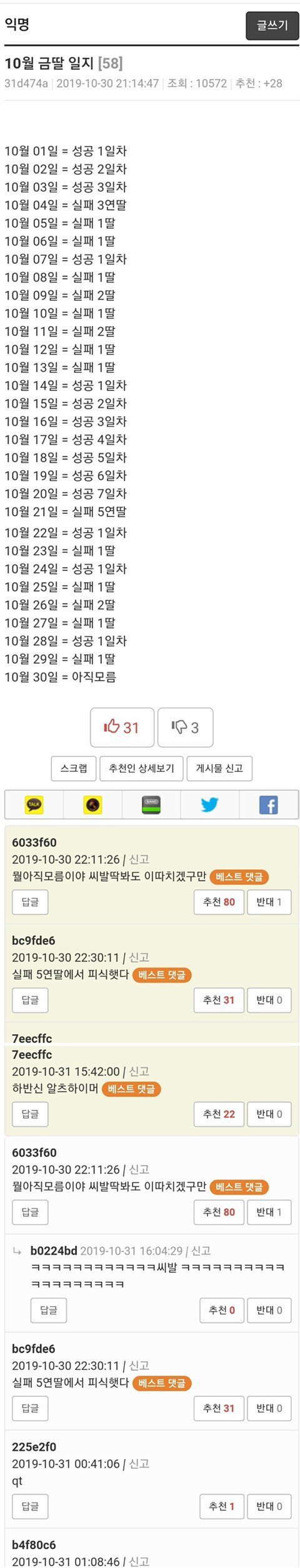 10월달 금딸일지...눈물 | 인스티즈