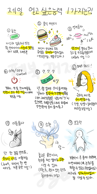 이중에서 제일 얻고싶은 능력 1가지는? | 인스티즈